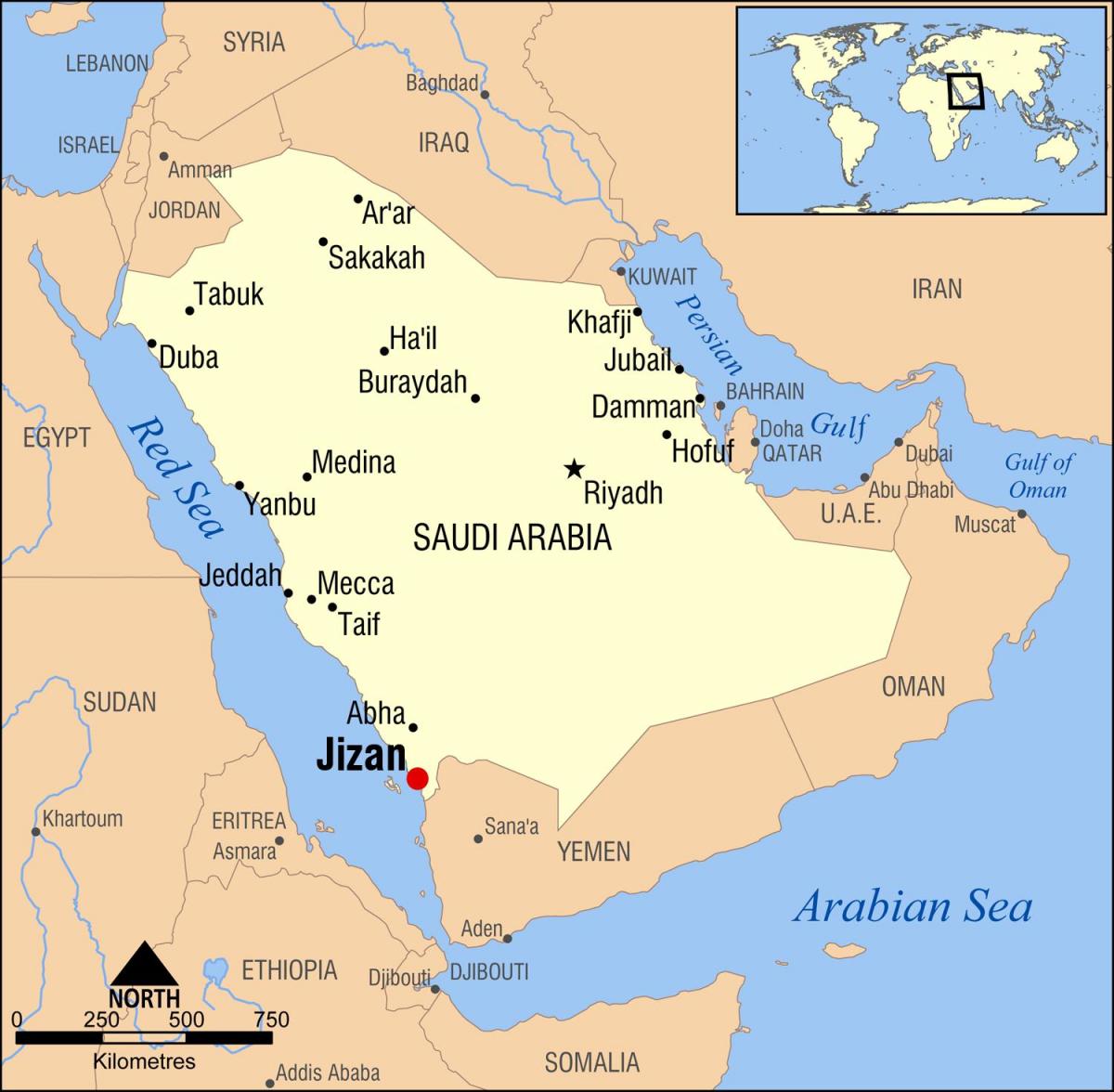 jizan KSA kaart
