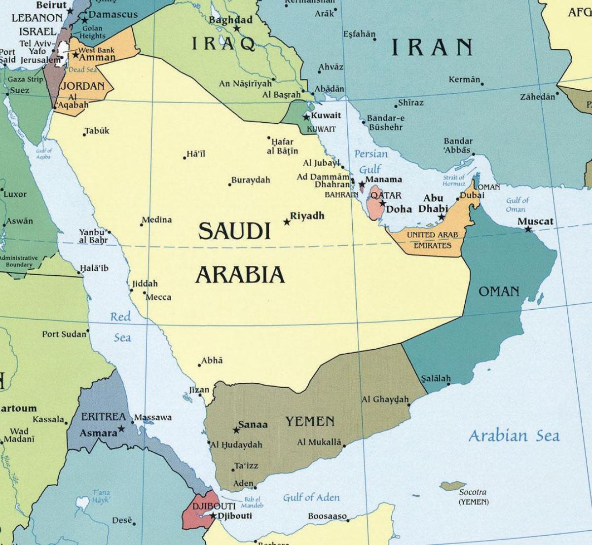 Kaart Saudi Araabia asukoht