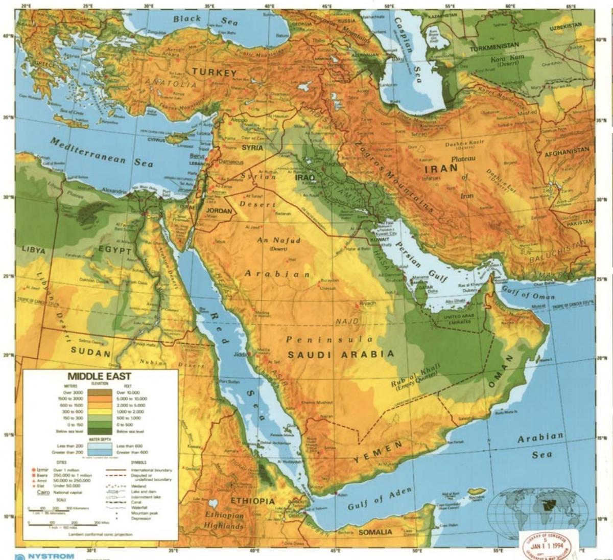 Kaart Saudi Araabia kõrb