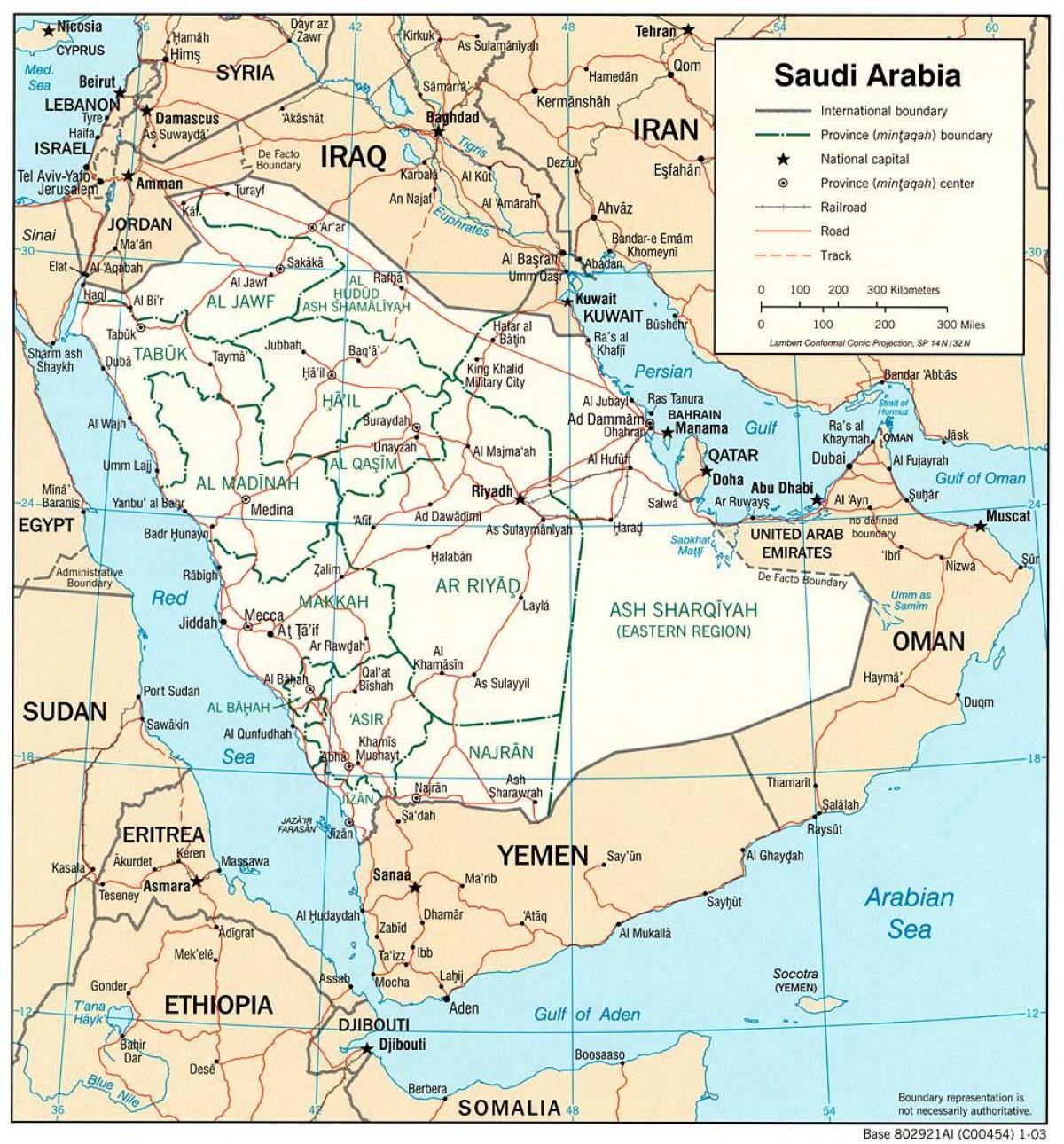 Kaart Saudi Araabia marsruut