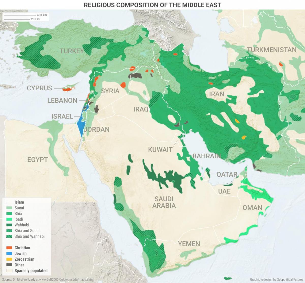 Kaart Saudi Araabia religioon