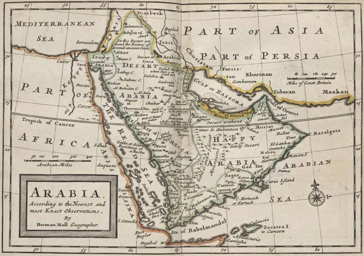 Kaart vana-Saudi Araabia