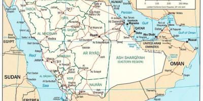Saudi Araabia täis kaardil