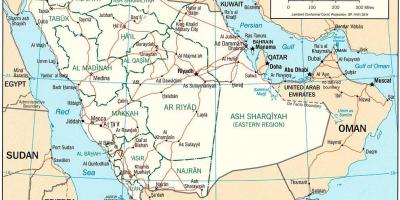 Kaart Saudi Araabia poliitiline