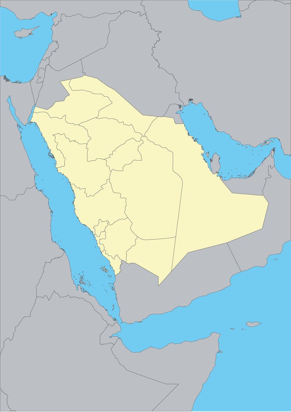 Kaart maailmas näitab, Saudi Araabia