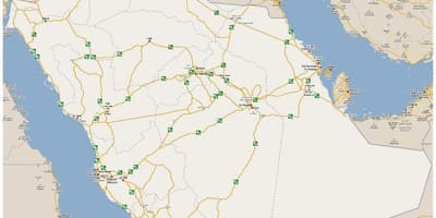 Kaart üksikasjalikud Saudi Araabia