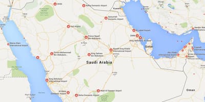 Saudi Araabia lennujaamade kaart