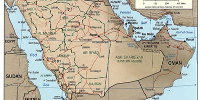 Kaart Saudi Araabia jõgi