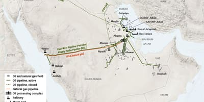 Saudi Araabia nafta-kaart