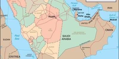 Saudi Araabia piirkondade kaart