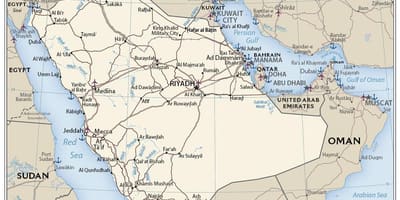 Kaart Saudi-Araabia riik