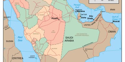Kaart Saudi Araabia riigid