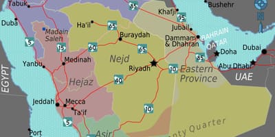 Kaart turaif, Saudi Araabia